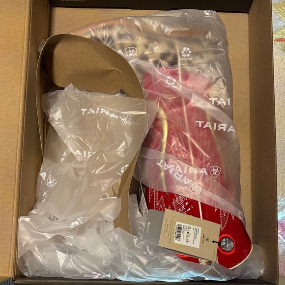 Ariat Red and Leopard Cowboy Boots - Picture 7 of 9